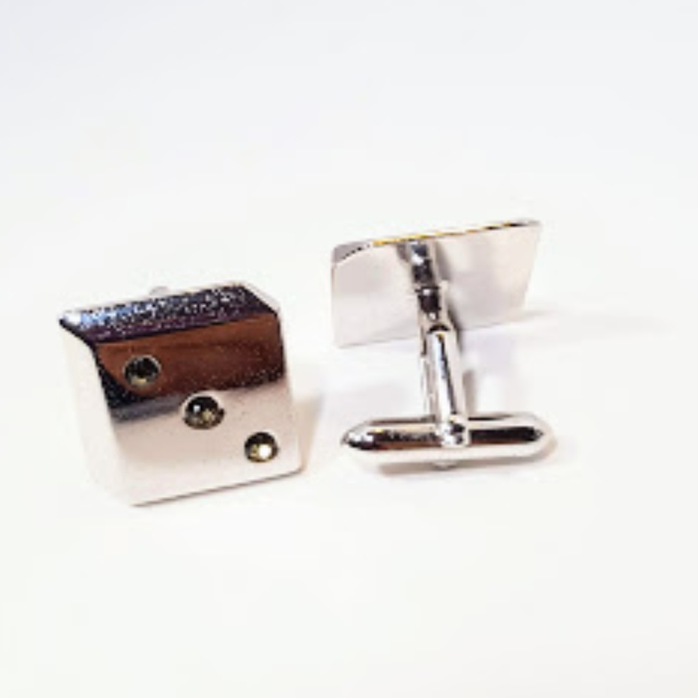 Swank VTG Dice Cuff Links Rhinestones